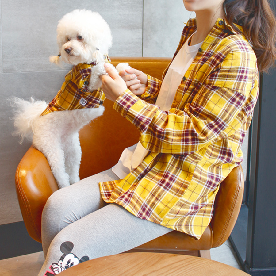 【ペアコーデ】選べる2色＊カジュアルチェックシャツ - 愛犬へのプレゼントなら、MaRest. Doggo Tokyo/マレスト. ドーゴ トウキョウ